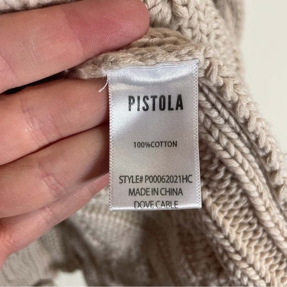 Pistola Denim Eva Sweater in Dove (cream) Cable Knit size medium - Picture 12 of 12